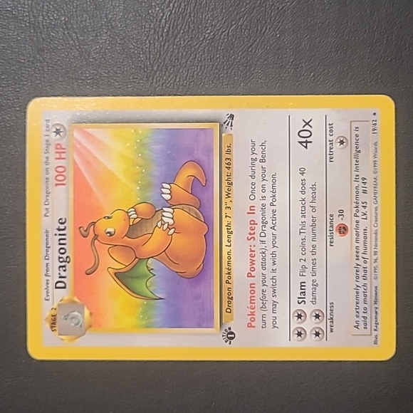 Pokemon Other - Pokemon 1995 1st Edition dragonite 1990s Base Set